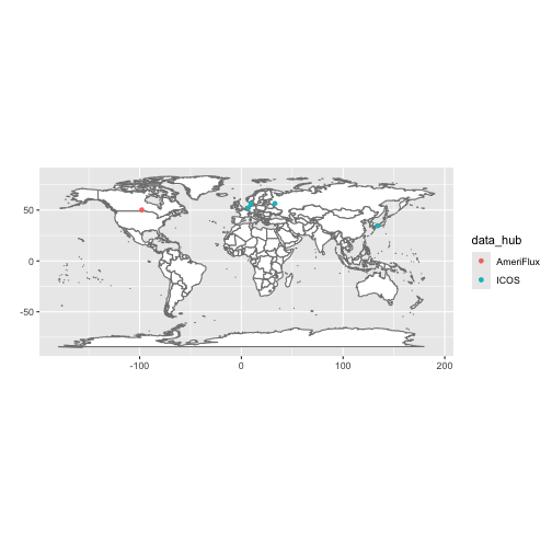 Map of downloaded sites
